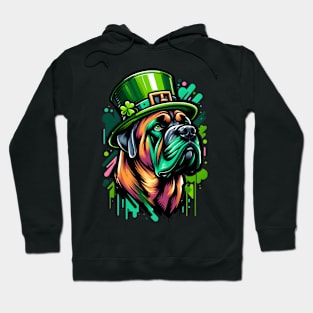 Mastiff Portrait Celebrates Saint Patrick's Day Hoodie